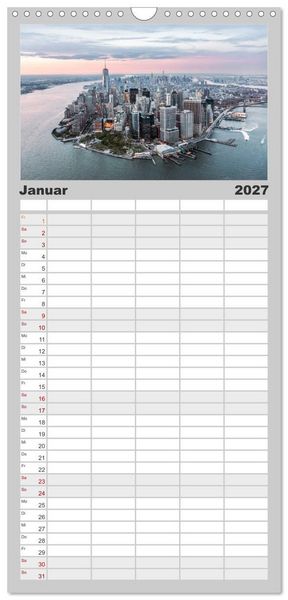Produktbild: Familienplaner 2027 - New York City - Atemberaubende Ansichten mit 5 Spalten (Wandkalender, 21 x 45 cm) CALVENDO