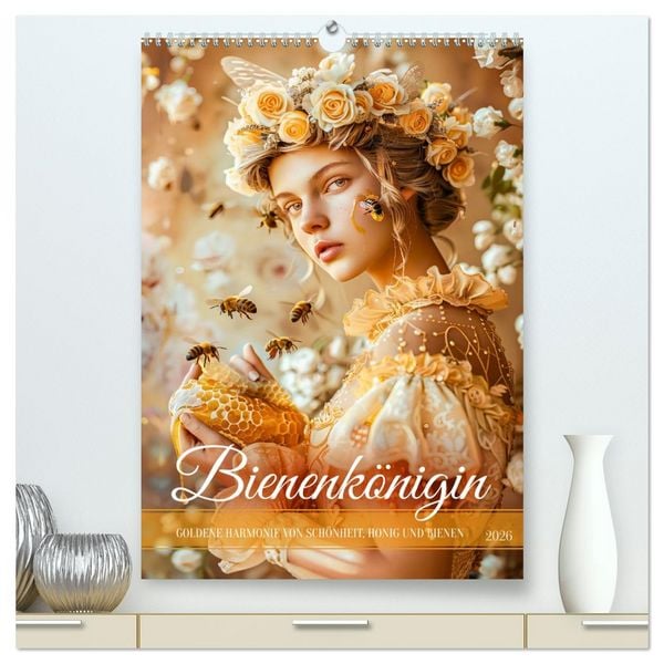 Bienenkönigin - Goldene Harmonie von Schönheit, Honig und Bienen (hochwertiger Premium Wandkalender 2026 DIN A2 hoch), Kunstdruck in Hochglanz