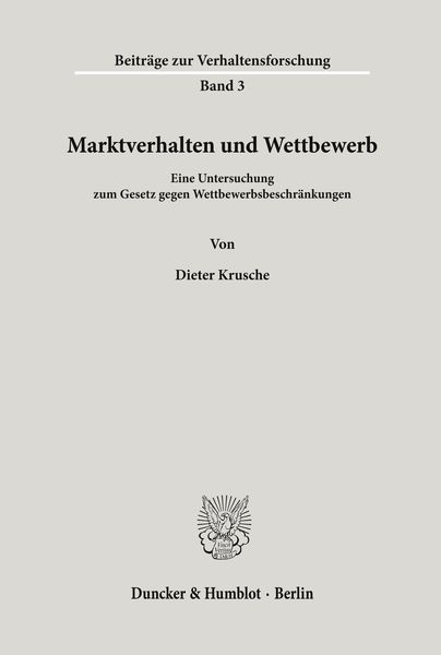 Produktbild: Marktverhalten und Wettbewerb.