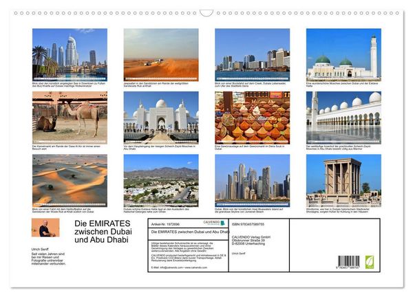 Produktbild: Die EMIRATES zwischen Dubai und Abu Dhabi (Wandkalender 2026 DIN A2 quer), CALVENDO Monatskalender