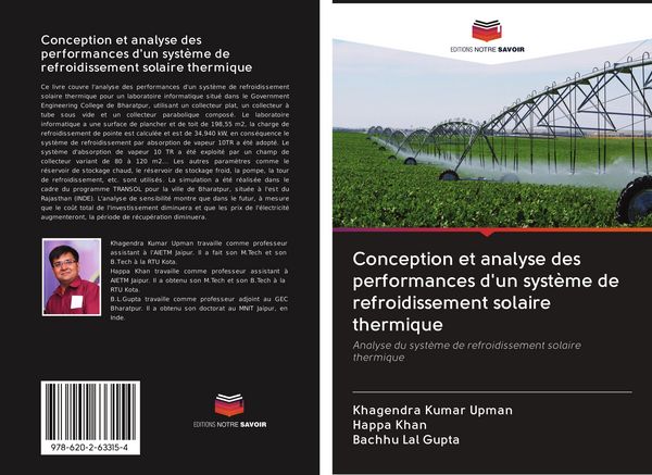 Produktbild: Conception et analyse des performances d'un syst&egrave;me de refroidissement solaire thermique