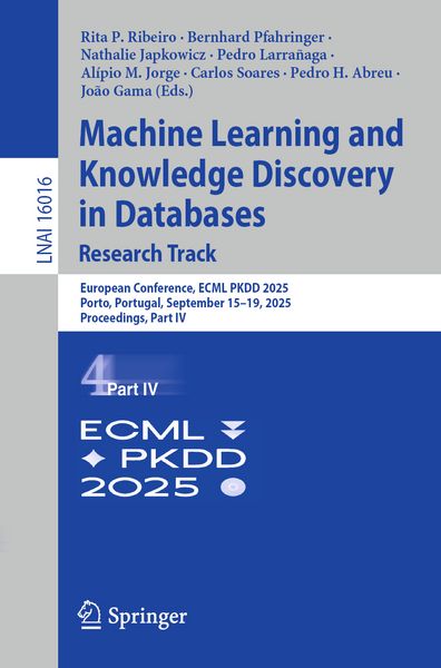 Produktbild: Machine Learning and Knowledge Discovery in Databases. Research Track