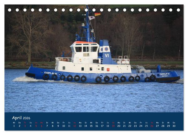 Produktbild: Schlepper im Hamburger Hafen (Tischkalender 2026 DIN A5 quer), CALVENDO Monatskalender