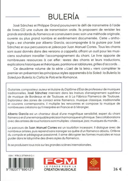 Produktbild: Buleria : le guide d'accompagnement du chant flamenco tome 2