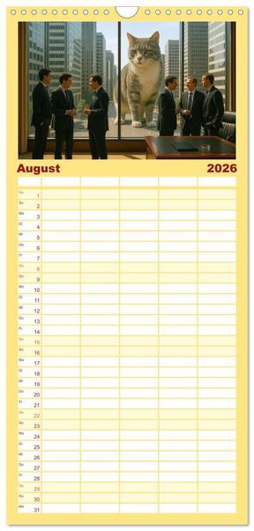 Produktbild: Familienplaner 2026 - Katzen Weltherrschaft mit 5 Spalten (Wandkalender, 21 x 45 cm) CALVENDO
