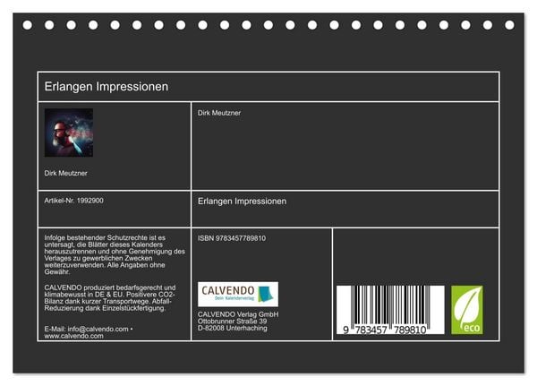Produktbild: Erlangen Impressionen (Tischkalender 2026 DIN A5 quer), CALVENDO Monatskalender