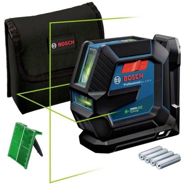 Bosch Professional GLL 2-15G Linienlaser inkl. Tasche Reichweite (max.): 15m