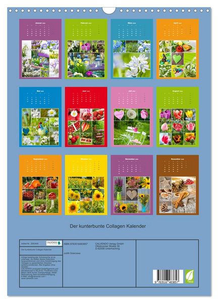 Produktbild: Der kunterbunte Collagen Kalender (Wandkalender 2026 DIN A3 hoch), CALVENDO Monatskalender
