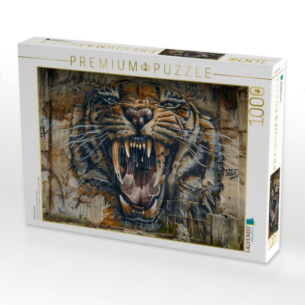 Produktbild: CALVENDO Puzzle S&auml;belzahntiger | 1000 Teile Lege-Gr&ouml;&szlig;e 64x48cm Foto-Puzzle f&uuml;r gl&uuml;ckliche Stunden