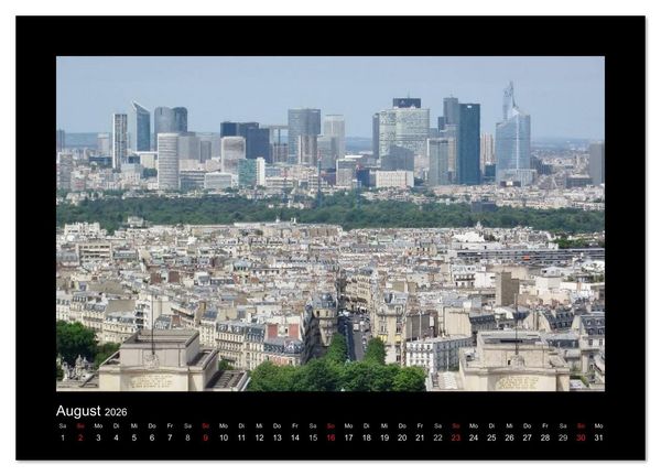 Produktbild: Paris von oben (Wandkalender 2026 DIN A2 quer), CALVENDO Monatskalender