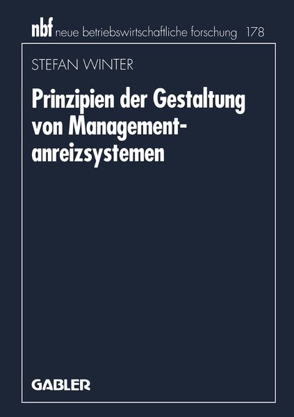 Produktbild: Prinzipien der Gestaltung von Managementanreizsystemen