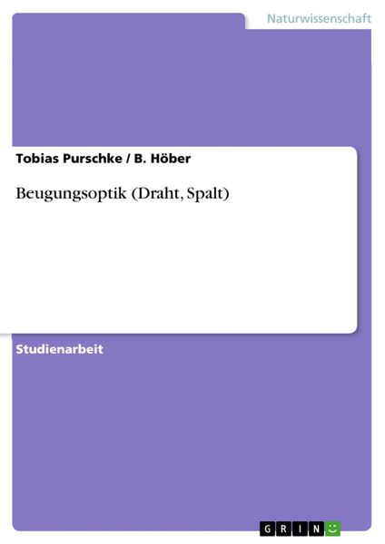 Produktbild: Beugungsoptik (Draht, Spalt)