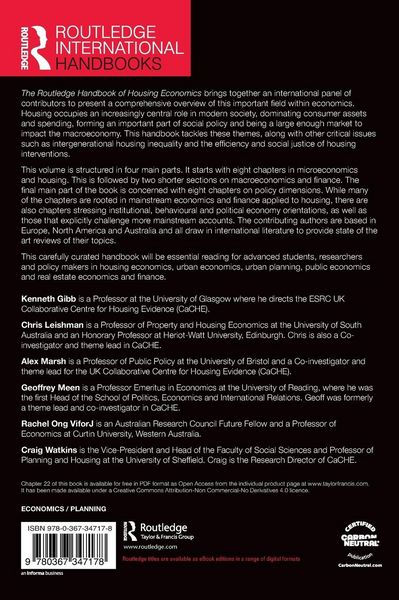 Produktbild: The Routledge Handbook of Housing Economics