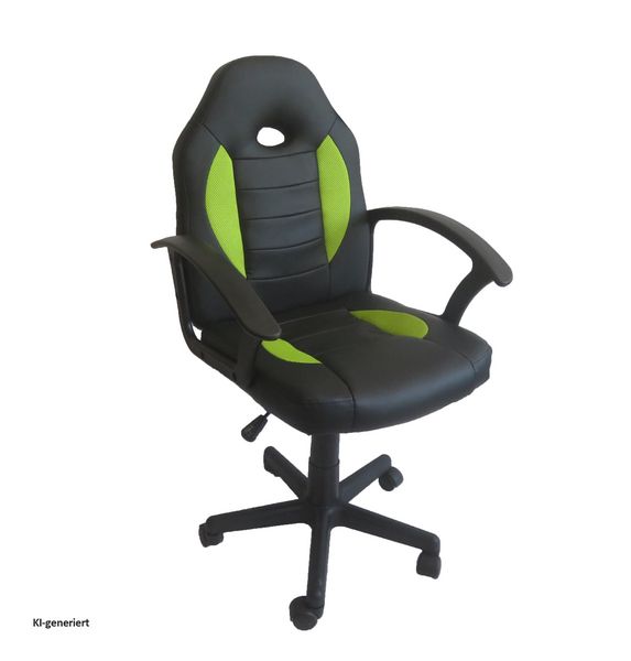 Produktbild: HTI-Living Schreibtischstuhl Junior h&ouml;henverstellbar ergonomischer Drehstuhl Schwarz-Gr&uuml;n