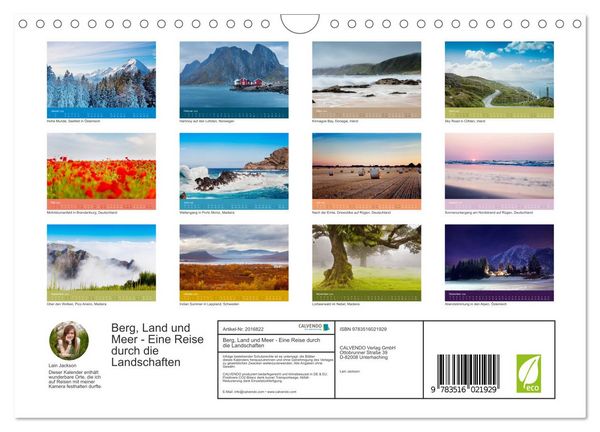 Produktbild: Berg, Land und Meer - Eine Reise durch die Landschaften (Wandkalender 2026 DIN A4 quer), CALVENDO Monatskalender