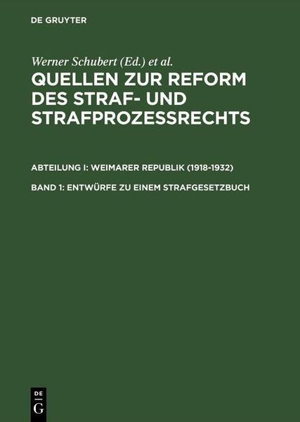 Produktbild: Entw&uuml;rfe zu einem Strafgesetzbuch