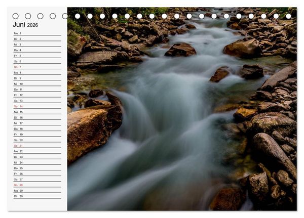 Produktbild: Wildwasser. Gebirgsb&auml;che und Wasserf&auml;lle (Tischkalender 2026 DIN A5 quer), CALVENDO Monatskalender