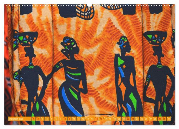 Produktbild: Farbenfrohes Afrika (hochwertiger Premium Wandkalender 2026 DIN A2 quer), Kunstdruck in Hochglanz