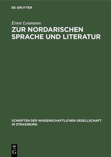 Produktbild: Zur nordarischen Sprache und Literatur