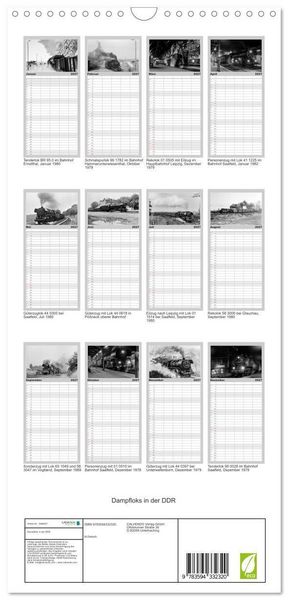 Produktbild: Familienplaner 2027 - Dampfloks in der DDR mit 5 Spalten (Wandkalender, 21 x 45 cm) CALVENDO