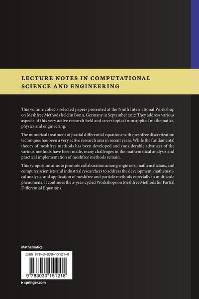 Produktbild: Meshfree Methods for Partial Differential Equations IX