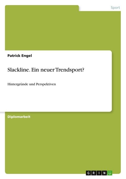 Produktbild: Slackline. Ein neuer Trendsport?