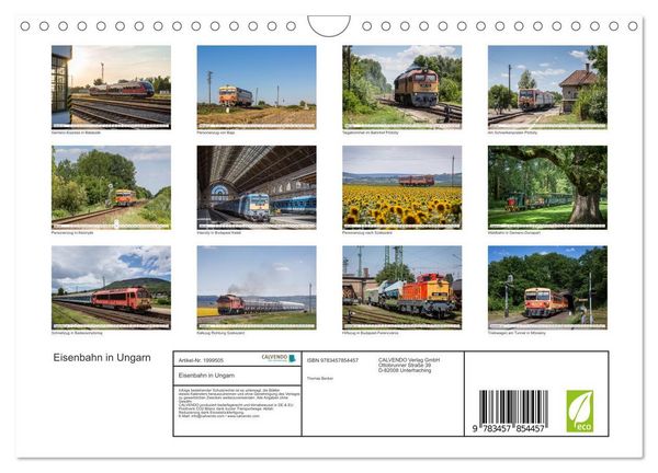 Produktbild: Eisenbahn in Ungarn (Wandkalender 2026 DIN A4 quer), CALVENDO Monatskalender