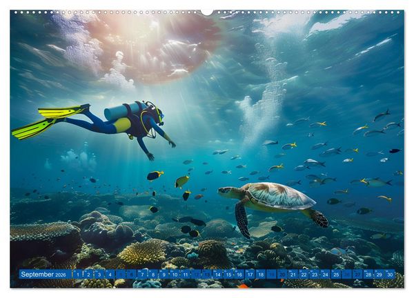 Produktbild: Erlebe mit mir verzaubernde Unterwasserwelten Tauchen (Wandkalender 2026 DIN A2 quer), CALVENDO Monatskalender