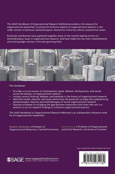 Produktbild: The SAGE Handbook of Organizational Research Methods