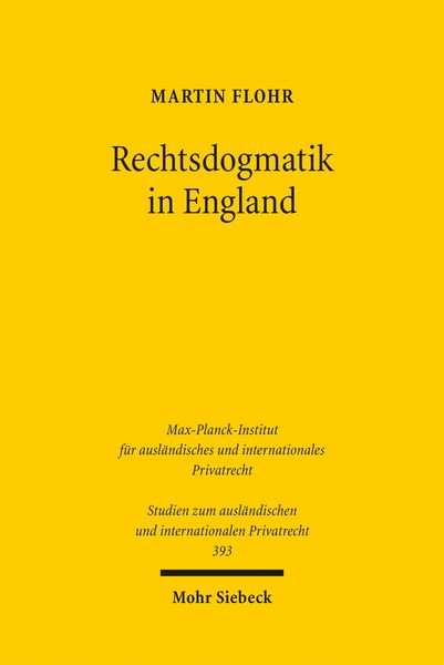 Produktbild: Rechtsdogmatik in England