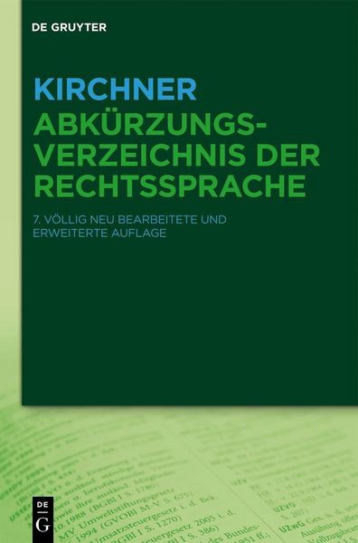Produktbild: Kirchner - Abk&uuml;rzungsverzeichnis der Rechtssprache
