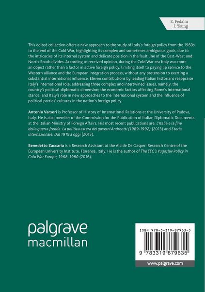 Produktbild: Italy in the International System from D&eacute;tente to the End of the Cold War