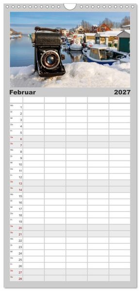 Produktbild: Familienplaner 2027 - Alte Fotoapparate, Augenzeugen der Zeit mit 5 Spalten (Wandkalender, 21 x 45 cm) CALVENDO