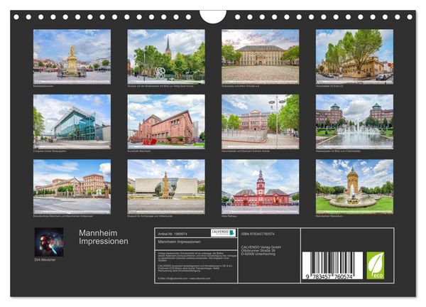Produktbild: Mannheim Impressionen (Wandkalender 2026 DIN A4 quer), CALVENDO Monatskalender