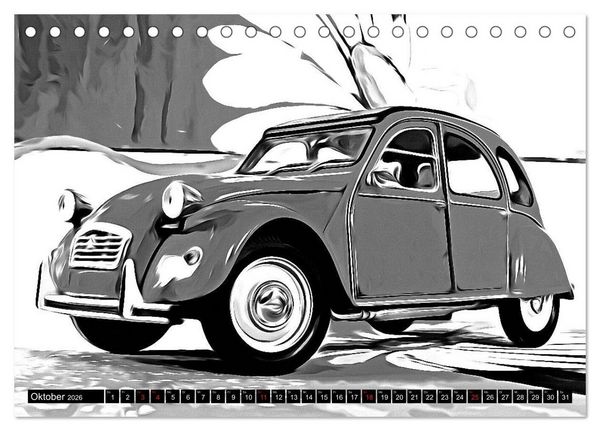 Produktbild: 70 Jahre 2CV (Tischkalender 2026 DIN A5 quer), CALVENDO Monatskalender