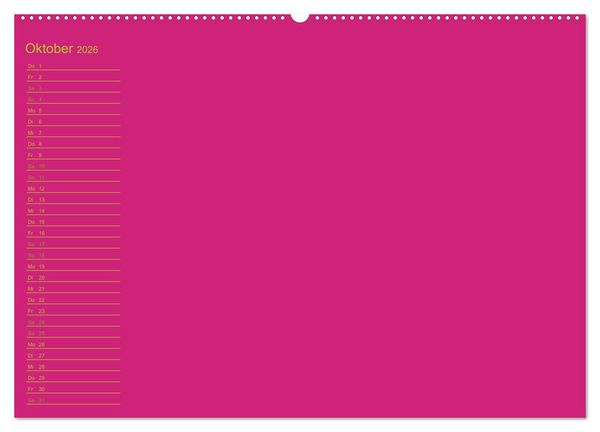 Produktbild: Bastel-Geburtstagskalender pink / Geburtstagskalender (Wandkalender 2026 DIN A2 quer), CALVENDO Monatskalender