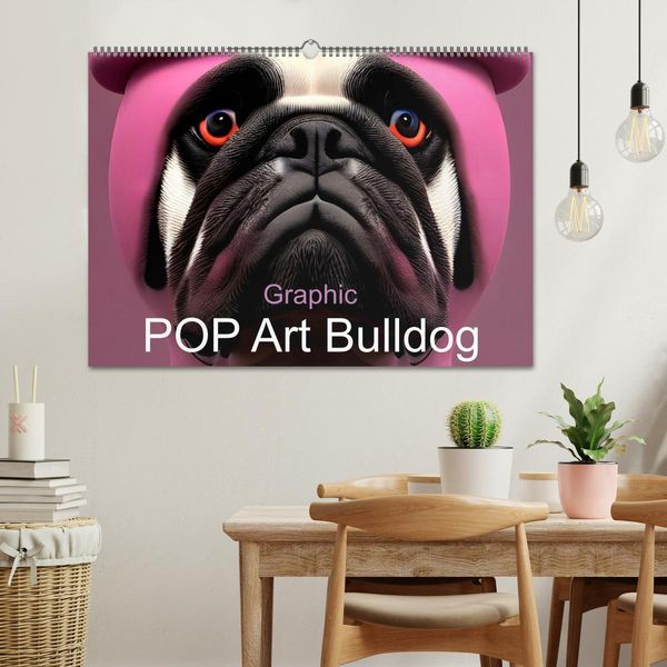 Produktbild: Graphic PoP Art Bulldogge (Wandkalender 2026 DIN A2 quer), CALVENDO Monatskalender