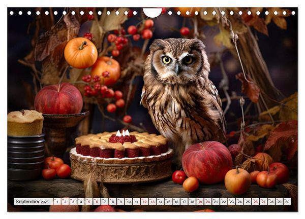 Produktbild: Stillleben mit Eule (Wandkalender 2026 DIN A4 quer), CALVENDO Monatskalender