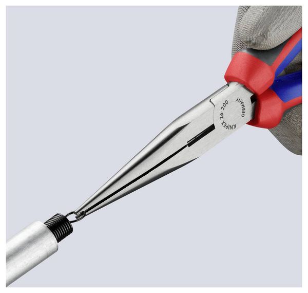 Produktbild: Knipex 26 12 200 Werkstatt Flachrundzange Gerade Vanadium Elektrostahl 200mm