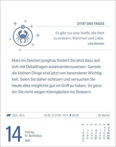 Produktbild: Krebs Sternzeichenkalender 2027 - Tagesabrei&szlig;kalender - Ihr Horoskop f&uuml;r jeden Tag
