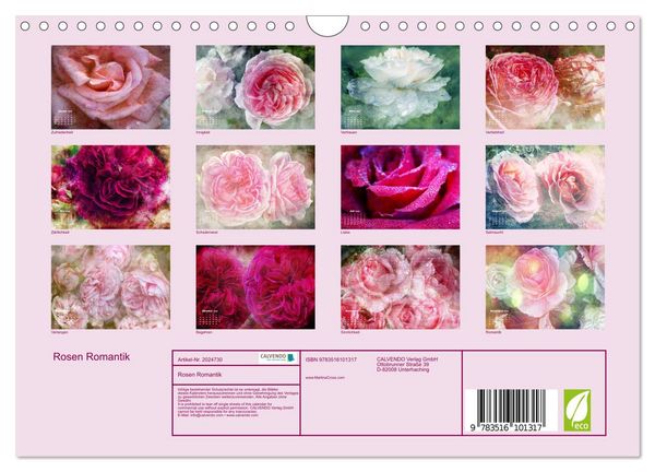 Produktbild: Rosen Romantik (Wandkalender 2026 DIN A4 quer), CALVENDO Monatskalender