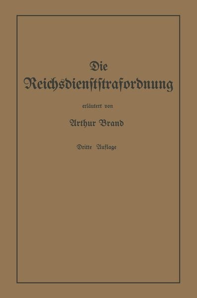 Produktbild: Die Reichsdienststrafordnung (RDStO)