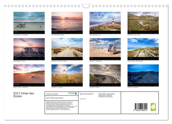 Produktbild: SYLT hinter den D&uuml;nen (Wandkalender 2026 DIN A3 quer), CALVENDO Monatskalender