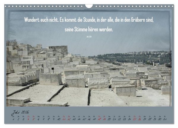 Produktbild: Mit der Bibel in der Hand durch das Heilige Land - Jerusalem (Wandkalender 2026 DIN A3 quer), CALVENDO Monatskalender