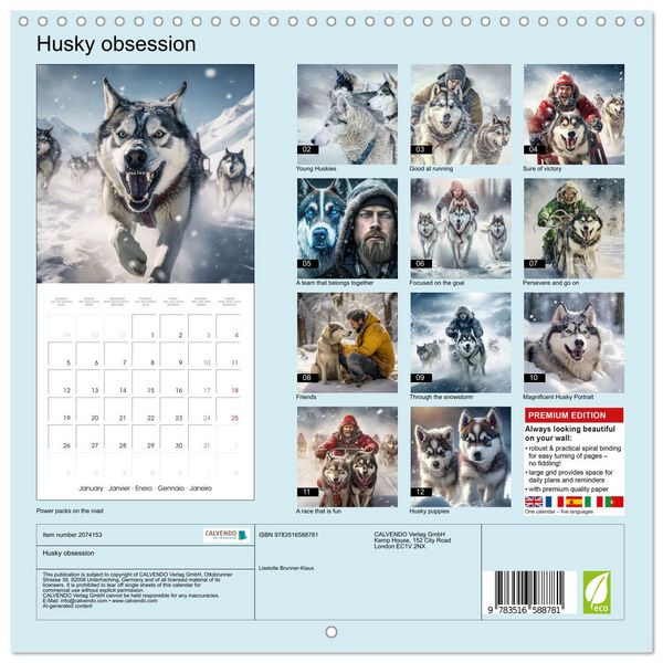 Produktbild: Husky obsession (Wall Calendar 2026 12 &times; 12 Inch) CALVENDO 12 Month Wall Calendar