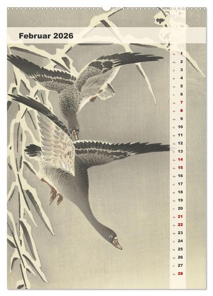 Produktbild: Ohara Koson - Gefiederte Sch&ouml;nheiten (hochwertiger Premium Wandkalender 2026 DIN A2 hoch), Kunstdruck in Hochglanz
