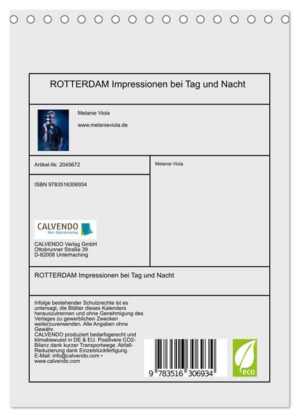 Produktbild: ROTTERDAM Impressionen bei Tag und Nacht (Tischkalender 2026 DIN A5 hoch), CALVENDO Monatskalender