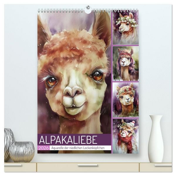 Produktbild: Alpakaliebe (hochwertiger Premium Wandkalender 2026 DIN A2 hoch), Kunstdruck in Hochglanz