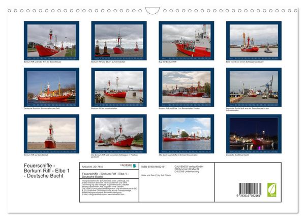 Produktbild: Feuerschiffe - Borkum Riff - Elbe 1 - Deutsche Bucht (Wandkalender 2026 DIN A3 quer), CALVENDO Monatskalender