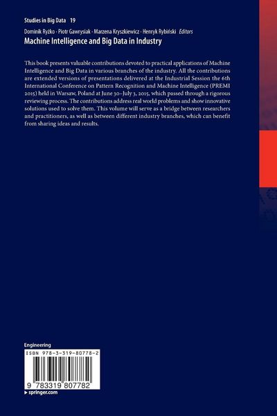 Produktbild: Machine Intelligence and Big Data in Industry
